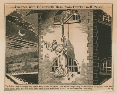 Jack Sheppard flyr med Edgeworth Bess från Clerkenwell Prison av English School