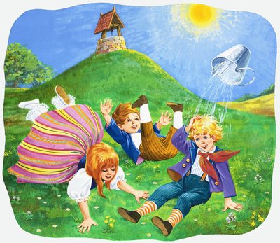 Jack und Jill gingen den Hügel hinauf von English School