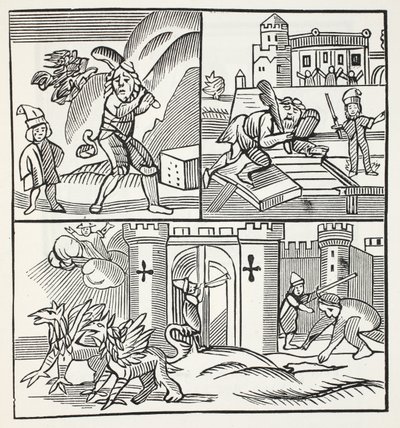 Jack and the Giants, illustration från Chap-books of the artonde århundradet av John Ashton, pub. 1882 av English School