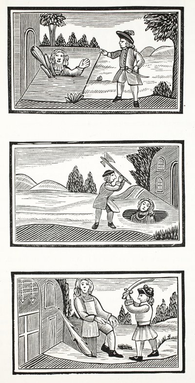 Jack and the Giants, illustration från Chap-books of the artonde århundradet av John Ashton, pub. 1882 av English School
