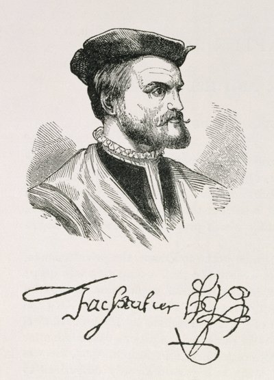 Jacques Cartier (1491-1557) illustration fra bind IV af 