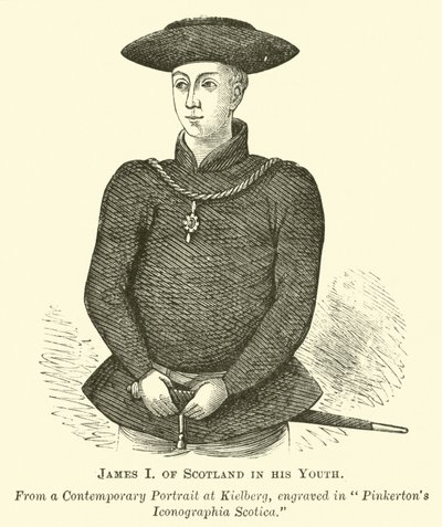 James I av Skottland i sin ungdom av English School