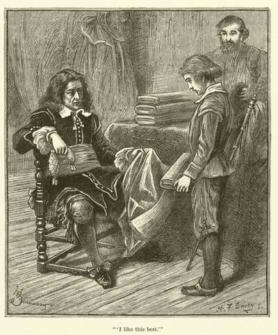 Jean Baptiste Colbert som pojke, "Jag gillar det här bäst" (gravyr) av English School