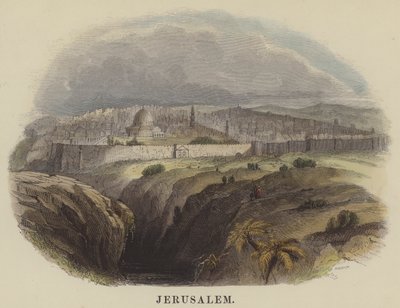 Jerusalem (färgad gravyr) av English School