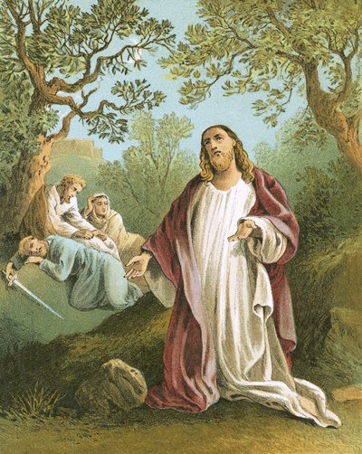 Jesus i Getsemane trädgård av English School