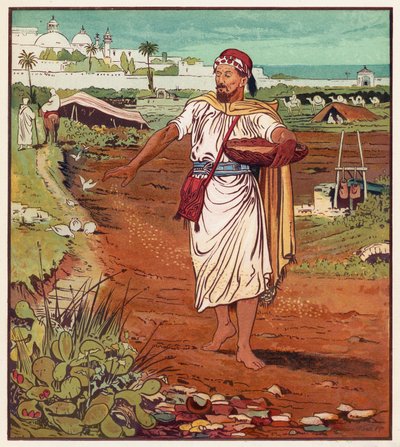 Jesu liknelser: Såmannen och fröet (färg litho) av English School