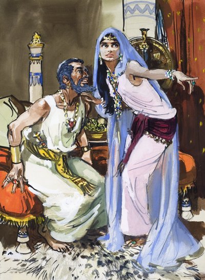 Jezebel talar till Ahab av English School