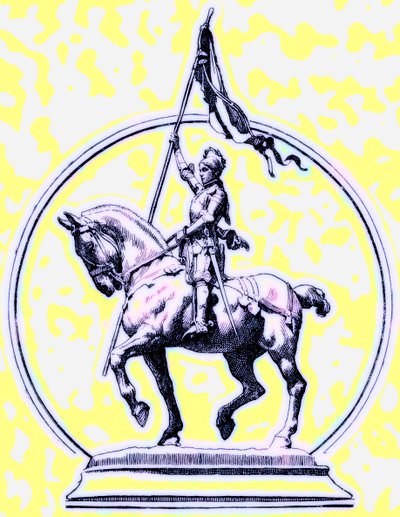 Joan of Arc, illustration för History of England av H. O. Arnold-Forster, publicerad 1897 (digitalt förbättrad bild) av English School