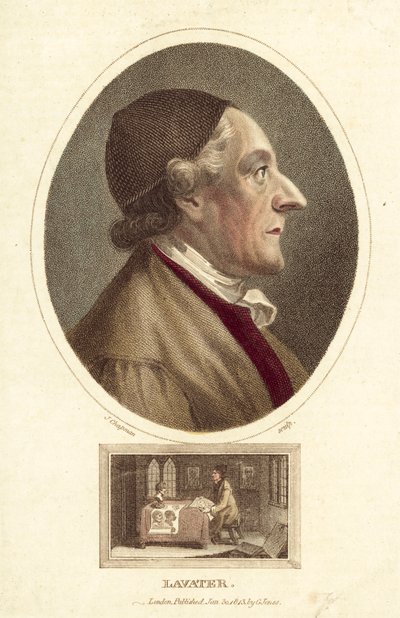 Johann Kaspar Lavater, schweizisk poet, filosof, fysiognost och teolog (färgad gravyr) av English School