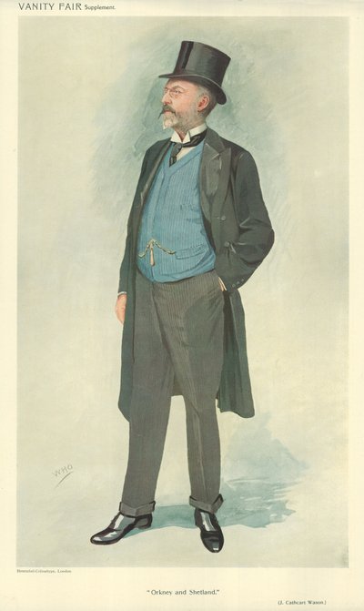 John Cathcart Wason, Orkney och Shetland, 15 september 1909, tecknad serie Vanity Fair av English School