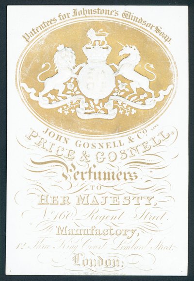 John Gosnell & Co, sent, Price & Gosnell, handelskort av English School