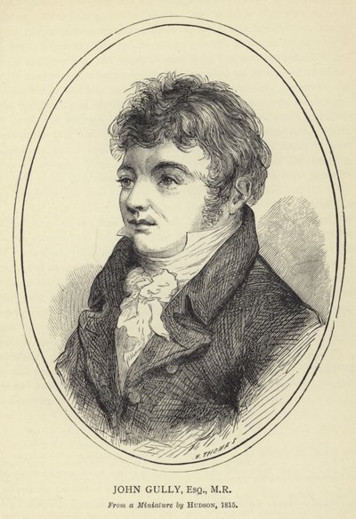 John Gully, Esquire, MR, Från en miniatyr av Hudson, 1815 av English School