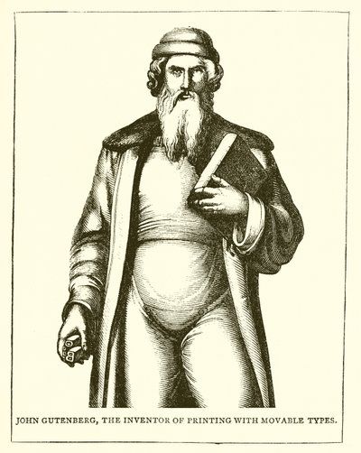 John Gutenberg, uppfinnaren av tryckning med rörliga typer av English School