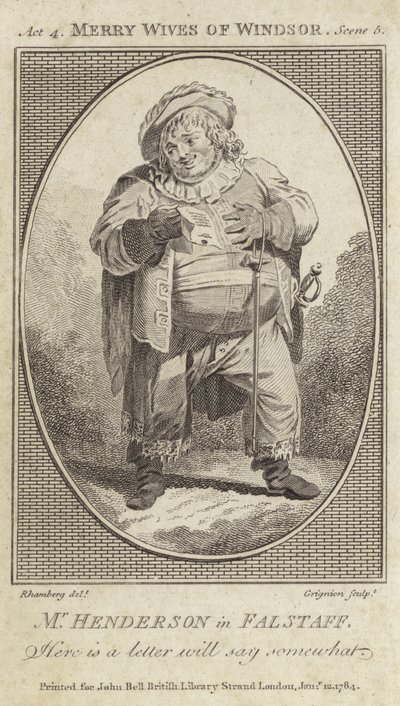John Henderson som Falstaff i The Merry Wives of Windsor av English School