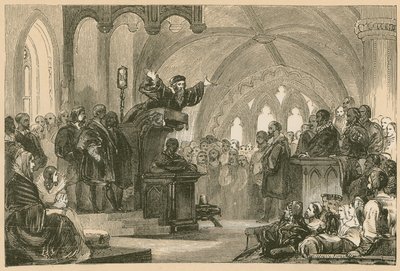 John Knox predikar på St. Andrews av English School