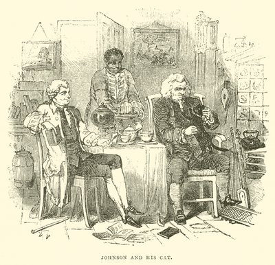 Johnson och hans katt (gravyr) av English School