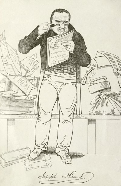 Joseph Hume, skotsk läkare, politiker och radikal parlamentsledamot (gravyr) av English School
