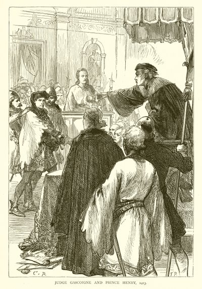 Domare Gascoigne och Prins Henrik, 1413 av English School
