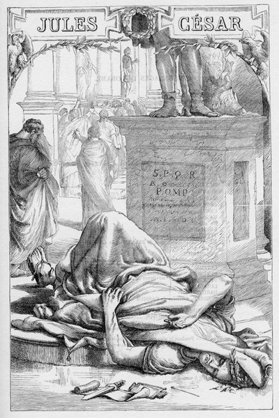 Jules Cesar - The Tragedy of Julius Caesar - Illustration i "" Completes de William Shakespeare""" 1866 - Illustrationerna och den allmänna formen för denna utgåva är lånade från Cassells illustrerade Shakespeare, publicerad i London av English School