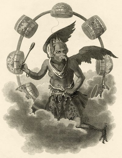 Jupiter, en kinesisk idol, illustration från The World: or the present of the Universe, som är en allmän och komplett samling av moderna resor och resor, av Cavendish Pelham, publicerar av English School