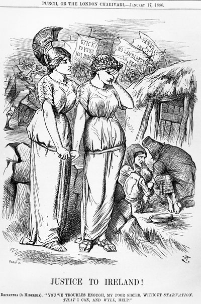Justice to Ireland!, graverad av Joseph Swain, från Punch, 17 januari 1880 av English School