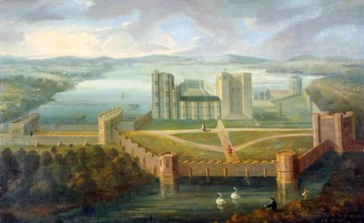 Kenilworth Castle, Warwickshire (olja på duk) av English School