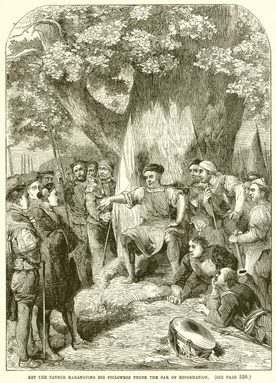 Ket the Tanner Haranguing sina anhängare under reformationens ek av English School