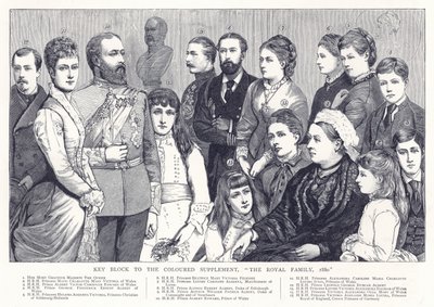 Nyckelblock till det färgade tillägget, Kungafamiljen, 1880 av English School