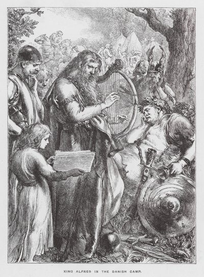 Kung Alfred i det danska lägret (gravyr) av English School