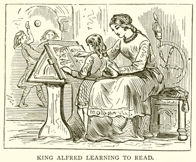 Kung Alfred lär sig läsa av English School