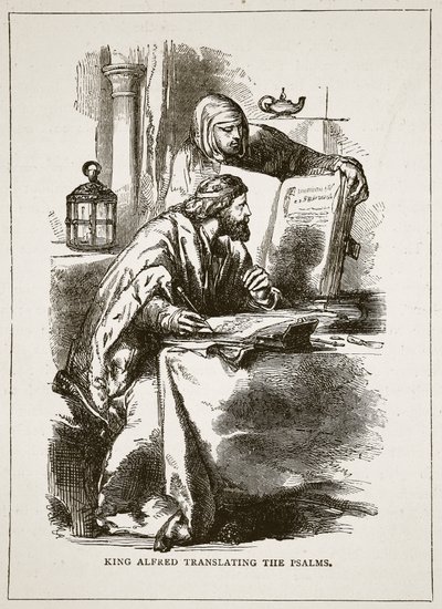 Kung Alfred översätter psalmerna av English School