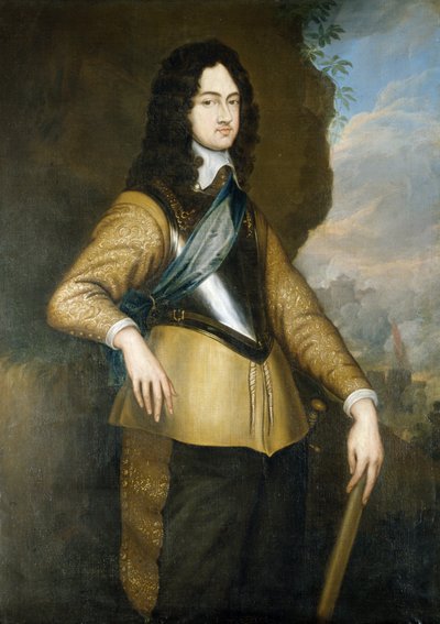 Kung Karl II (1630-85) som ung man av English School