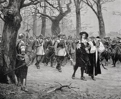 Kung Karl I (1600-49) på väg till sin avrättning av English School