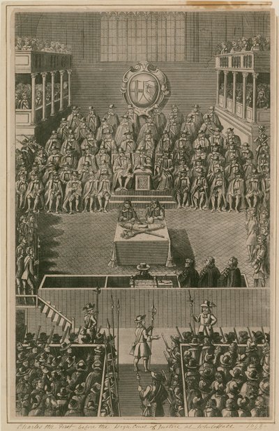 Kung Charles I inför High Court of Justice i Whitehall, 1648 av English School