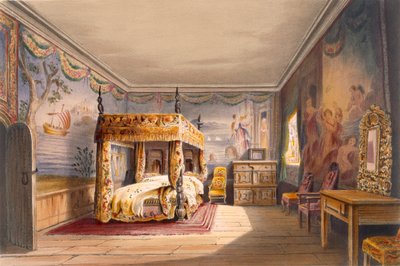 King Charles Room, Cotehele House, ca 1830-40, av English School