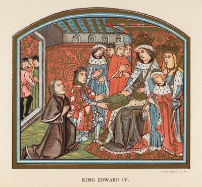 Kung Edward IV (färglitografi) av English School