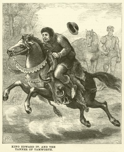 Kung Edward IV och garvaren i Tamworth (gravyr) av English School