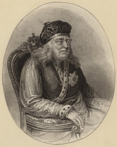Kung George III som gammal man av English School