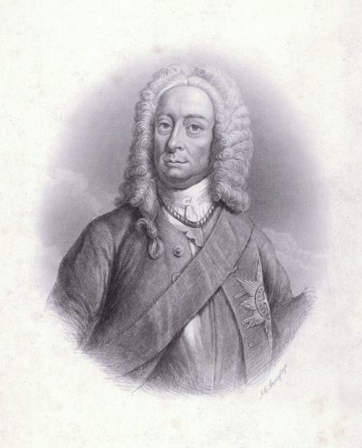 King George II (gravyr) av English School