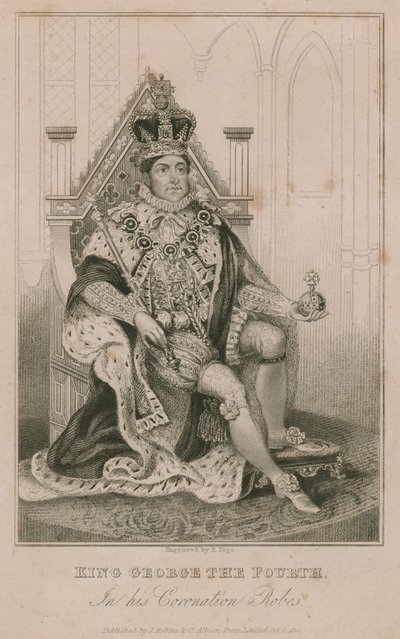 Kung George IV i sina kröningsrockar av English School
