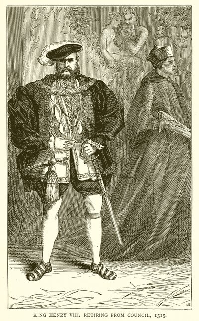 Kung Henrik VIII går i pension från rådet 1515 av English School