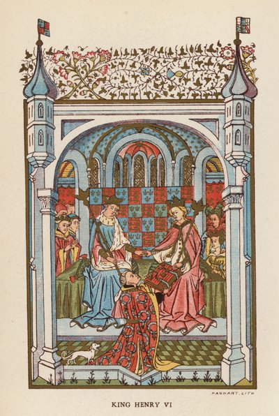 Kung Henrik VI (färglitografi) av English School