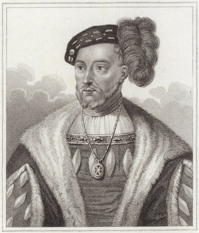 King James V (stippgravyr) av English School