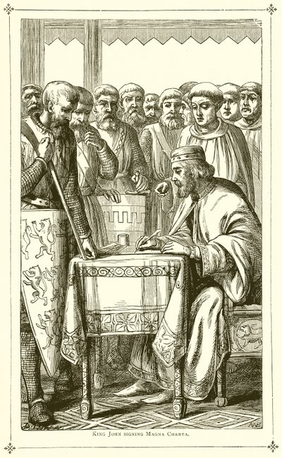 King John signerar Magna Charta av English School