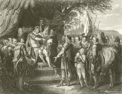 King John tecknar Magna Charta av English School