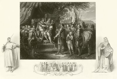 King John tecknar Magna Charta av English School