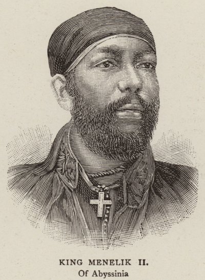 Kung Menelik II (gravyr) av English School