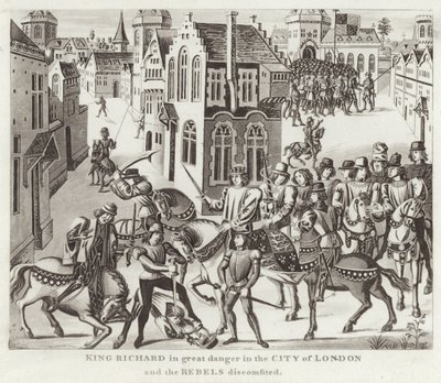 Kung Richard i stor fara i City of London och rebellerna missnöjda av English School