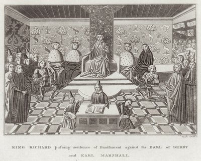 Kung Richard avkunnade förvisningsdom mot Earl of Derby och Earl Marshall av English School