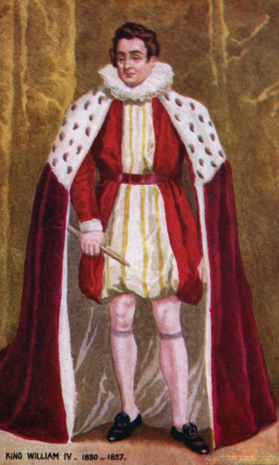 Kung William IV (färg litho) av English School